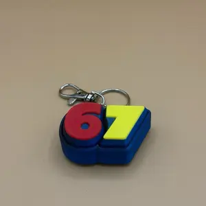 3D Printed Clickers Decor - Colorful Keychain with Numbers 67 for Unique Home or Office Decor