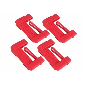 4Pcs Red/Black/Blue/Beige/Gray Universal Car Seat Safety Belt Buckle Clip Silicone Anti-Scratch Cover