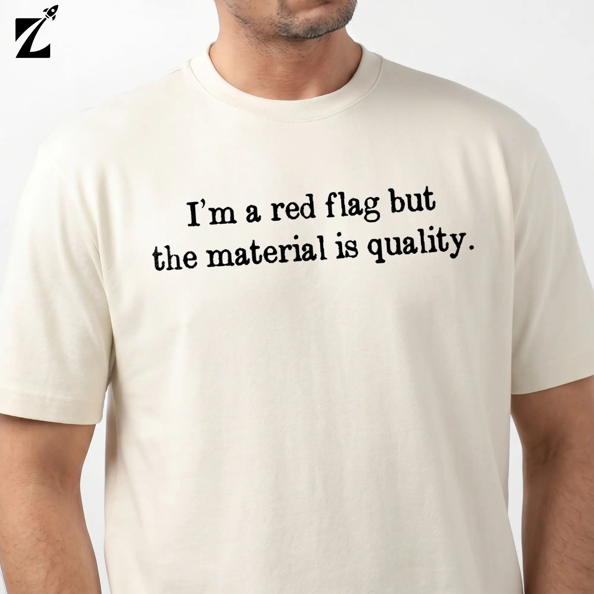 Red Flag Graphic T - Shirt, Funny Quote, Sarcastic Humor, Trendy Fashion Statement Top, Street Style, Pair with Jeans, Quality Material
