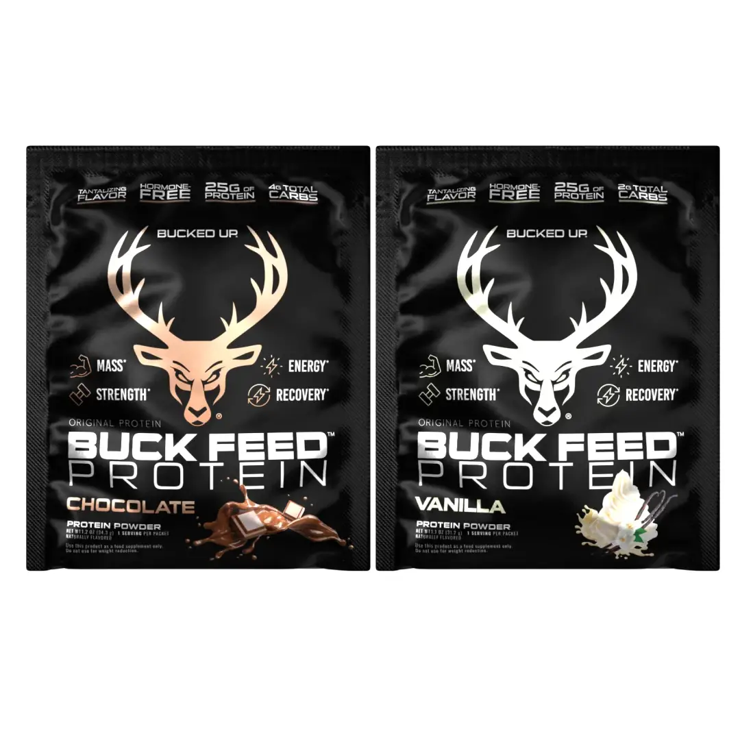 Bucked Up Buck Feed Protein Sample Packs Edible Fitness Supplement