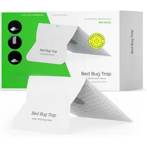 Bed Bug Trap (1 Pack, 12 Traps) - Interceptors, Bed Bug Prevention, Sticky Glue Traps, Insect Trap Indoor