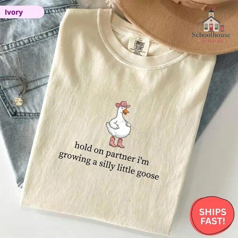 Comfort Colors Pregnancy Announcement Goose T-Shirt, Funny Baby Reveal Tee for Pregnancy Announcement, Apparel Made In The US – Schoolhouse Threads