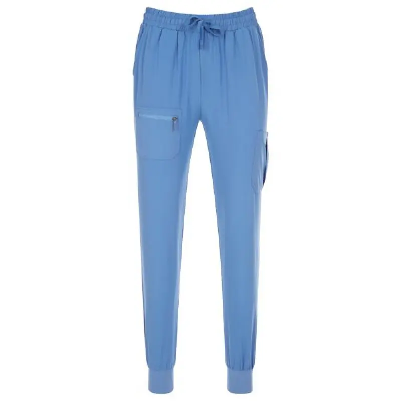 Women's Stretch Jogger Scrubs Set Solid V-Neck Nursing Uniform Quick Dry Breathable