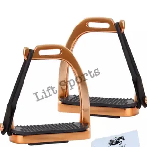 4.75" / 4.50" / 4" Rose Gold Peacock Stirrups Horse Equestrian Safety Irons