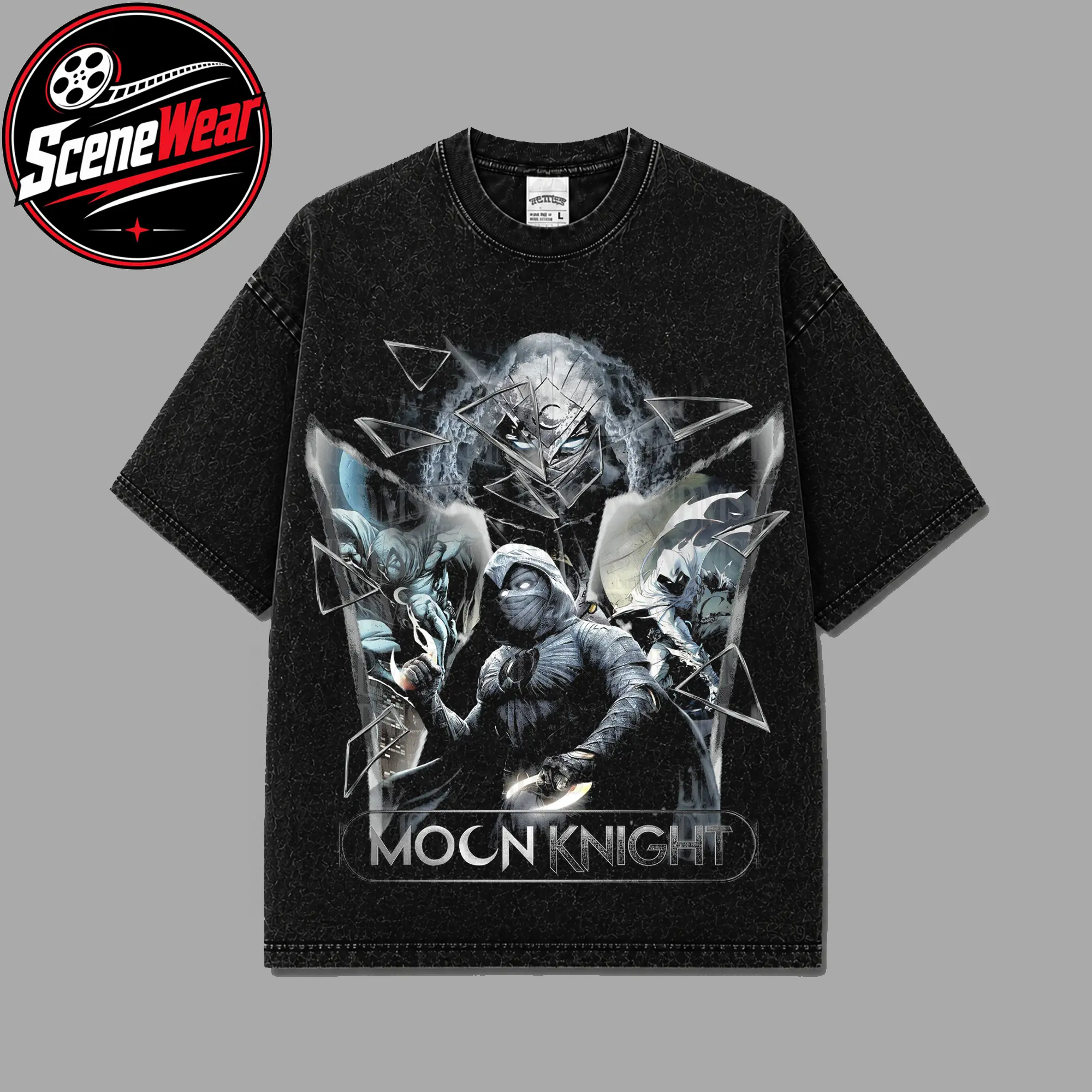 Lunar Warrior Moon Knight Premium Acid Washed Shirt, Marc Spector Vigilante Shirt, Fist Of Khonshu Hero Shirt, Character Comics Fans Shirt, Mystic Superhero T-Shirt, Comic Book Fans T-Shirt, Superhero Graphic Tee
