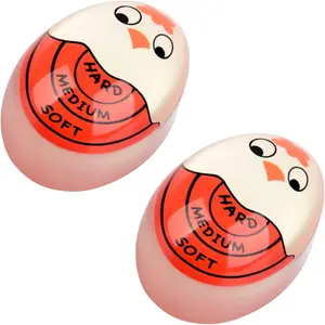 Egg Timer  Hard & Soft Boiled Color Changing  Tells When Eggs are Ready (Red 2pack)
