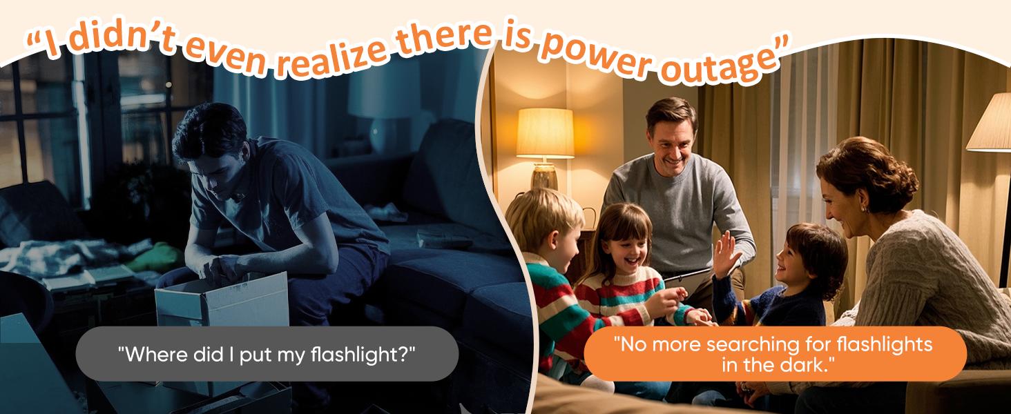 Compact emergency light Rechargeable Light Bulbs Battery Operated 15W 80W Equivalent 6000K 1200mAh Emergency Light for Power Outage Camping E27/E26 Base 4 Bulbs + 4 Hooks energy efficient bulb