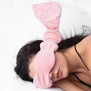 Weighted Sleep Mask, 100% Light Blocking No Strap Design, Dual-Sided Velvet Gravity Headscarf, Heated Eye Relief, Side Sleeper Friendly, Promotes Deep Sleep