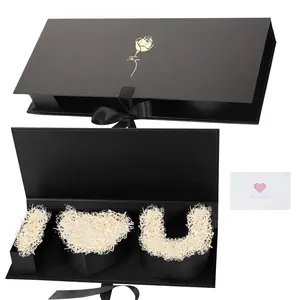 2pcs Valentines Day I Love You Box Flower Gift Box Heart Shaped Empty Cardboard Fillable Gift Box Flower Letter Box Chocolate Strawberry Candy Jewelry Package for Luxury Style Flower Arrangements Birthday