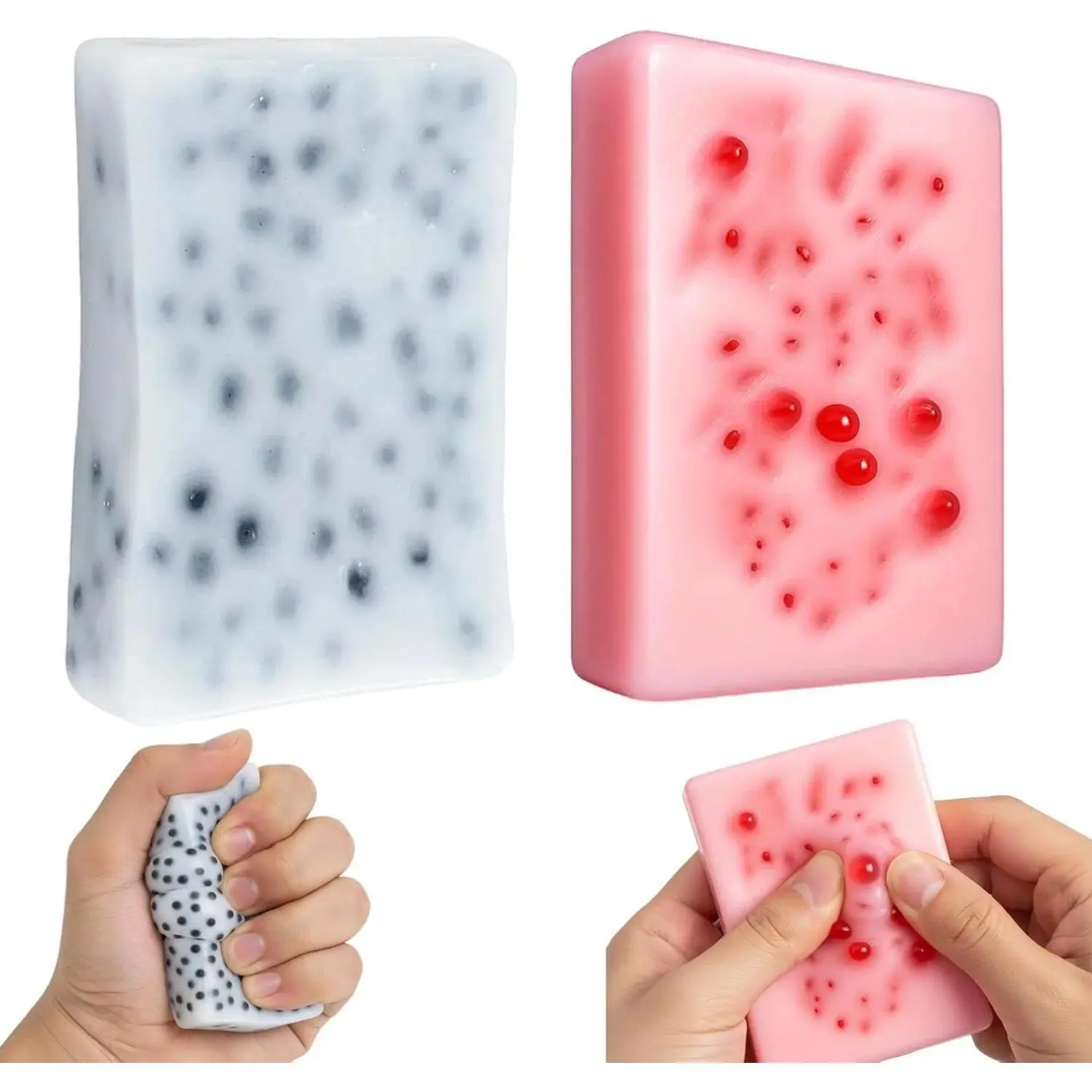 Square Skin Picking Squishy Fidget Toys, Pimple Popping Sensory Toy for Stress Relief, Squeeze Pimple Toys for Adults
