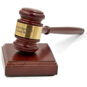 Personalized Wooden Gavel – Custom Engraved Band, Optional Sound Block, Ideal Judge, Lawyer and Graduation Gift