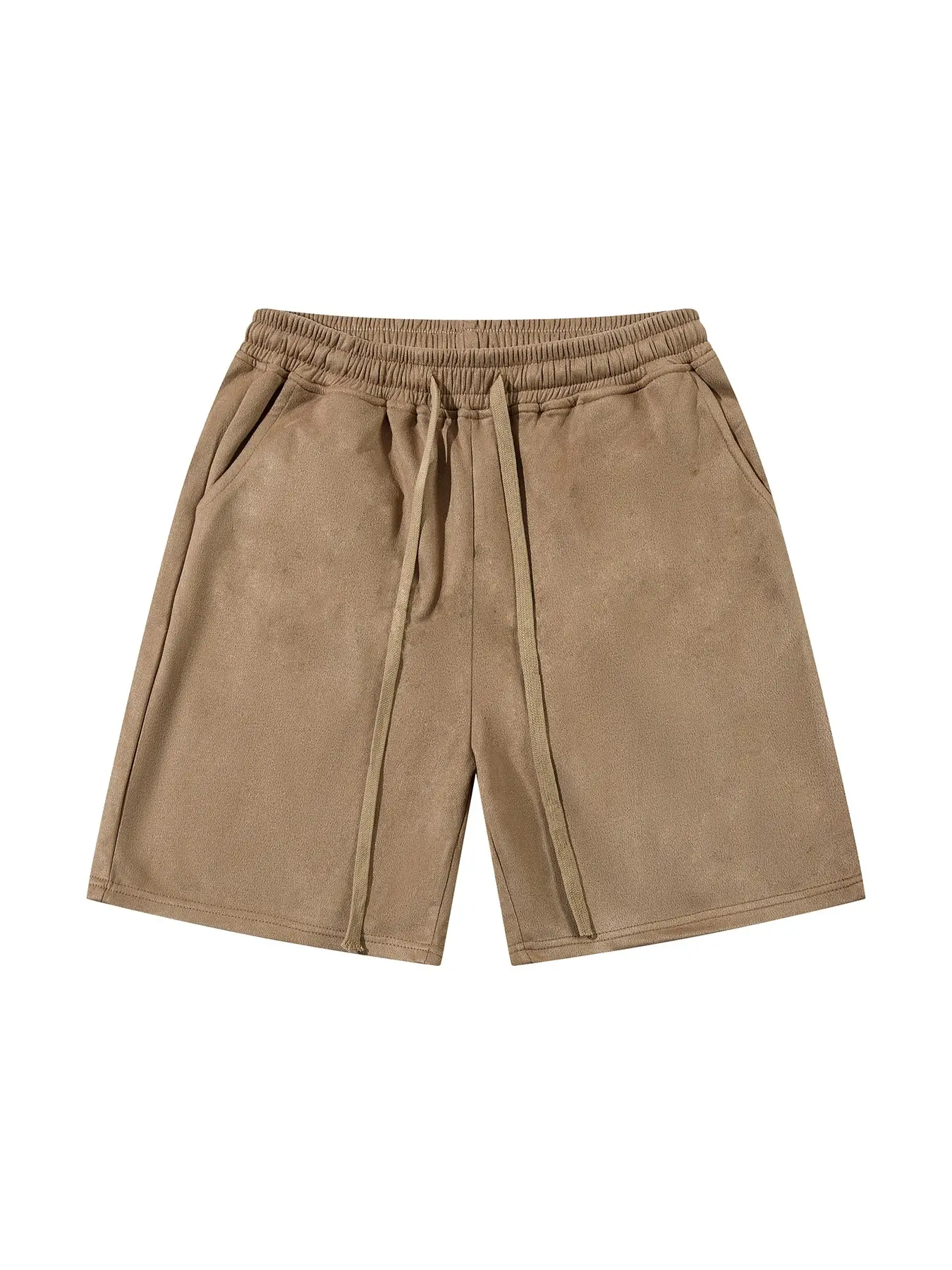 Summer New Trendy Suede Velvet Simple Solid Color Drawstring Bottom Shorts for Men & Women, Casual Soft Comfy Fashion Sport Five-Quarter Pants, Unique Style, Loose Solid Shorts