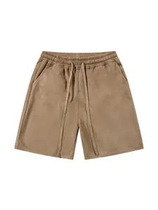 Summer New Trendy Suede Velvet Simple Solid Color Drawstring Shorts for Men & Women, Casual Fashion Sport Five-Quarter Pants, Unique Style