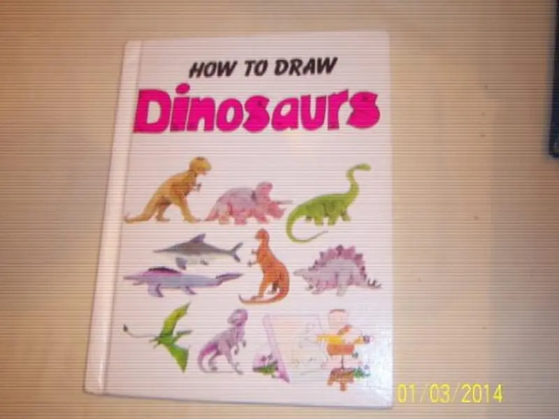 Used Children's Paperback Book - How to Draw Dinosaurs by Michael LaPlaca, English Sketch & Drawing Tutorial for Kids, Aspiring Artists' Educational Children's Books, Best-Sellers Favorites School Supplies