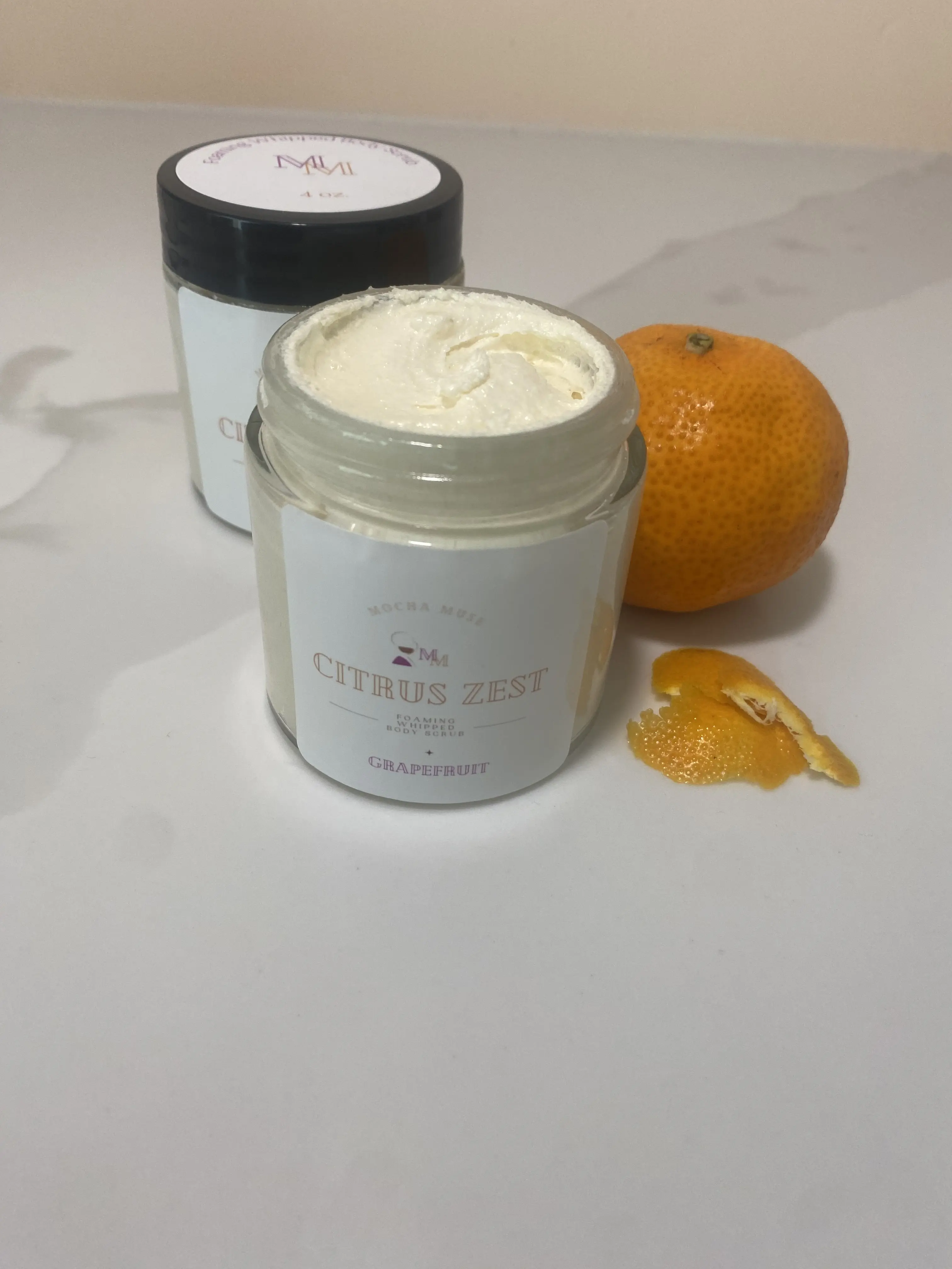 Citrus Zest Whipped Foaming Scrub, Exfoliant, Shave Butter
