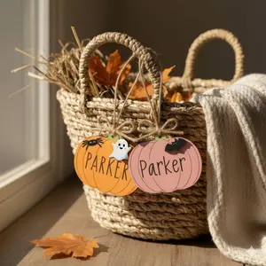 Personalized 3D Ghost Halloween Basket Tag, Halloween Ornament, Cute Ghost Name Tag, Boo Basket Name Tag for Kids, Halloween Basket Decors