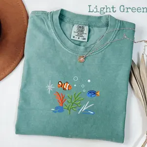 Comfort Colors Ocean Animals Coral Reef Shirt, Summer shirt, Beach Shirts, Surf Beach Bum Ocean T shirt Clown Fish