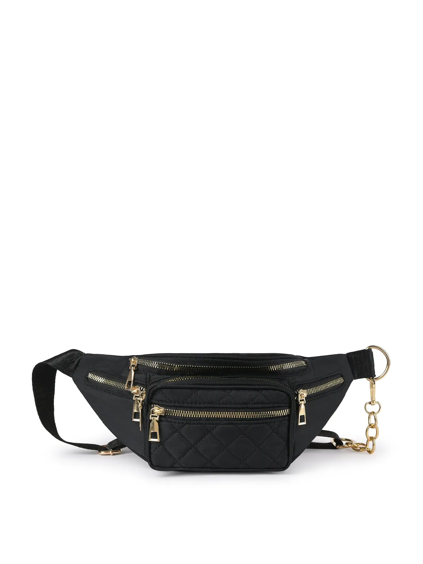 Ladies' slanted shoulder chest bag, solid color waist bag, Belt bag, zipper closure, casual and simple, suitable for college students, campus work, commuting, shopping, Quilted Fanny Pack