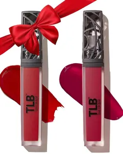 The Lip Bar - Nonstop Liquid Matte Lipstick Mini 2-Pack Bawse Lady Blue Red & Rich Auntie Deep Berry High Pigment Long Lasting Jojoba Oil Vitamin E Vegan .05 fl oz each