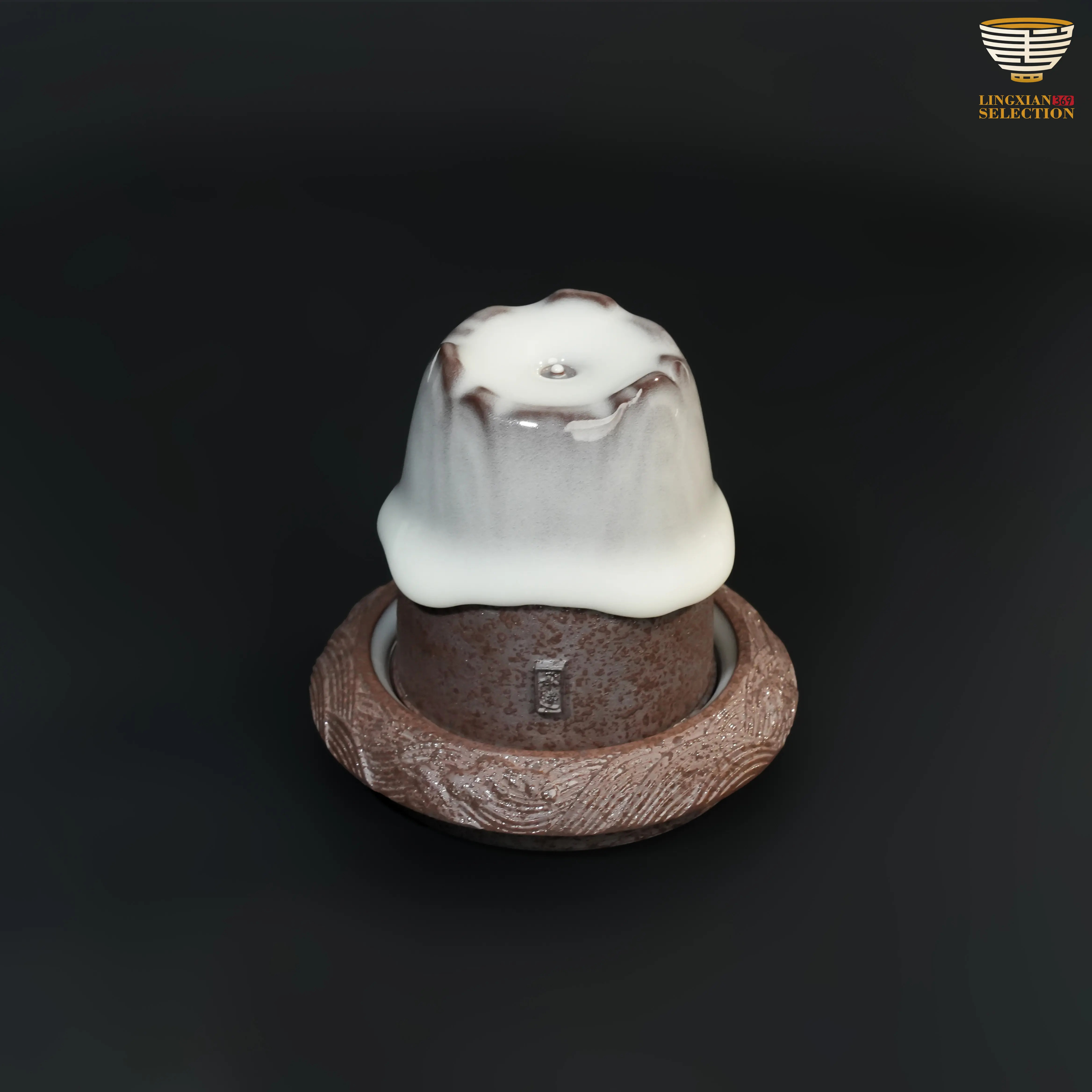 Wu Jun · Misty Mountain Midway｜Handmade Celadon Teacup｜Glaze Flow Aesthetics · Mountain-Inspired Form · Nature-Inspired Expression