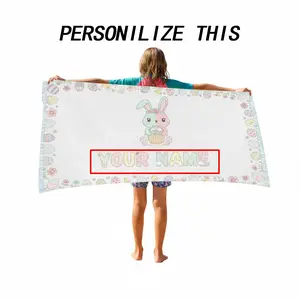 Easter Gifts Personalized Unicorn Beach Towel Gift Birthday Party Favor Kid Pool Party Towel Graduation Gift Kid Girl Beach Towel Girl Summer Camp Towel