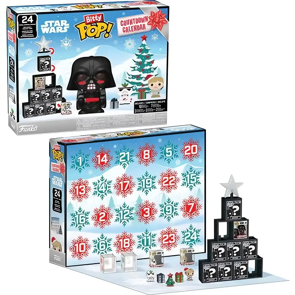 Funko Star Wars 2026 Edition Bitty Pop! Advent Calendar with 24 Unique Mini-Figures and Accessories Christmas Holiday