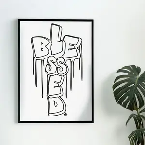 DTF Transfer Outline - Press & Paint Outline, Color your own DTF Print - Blessed Coloring Activity - Sip and Paint Party - Coloring Paint Print Shortsleeve Mama