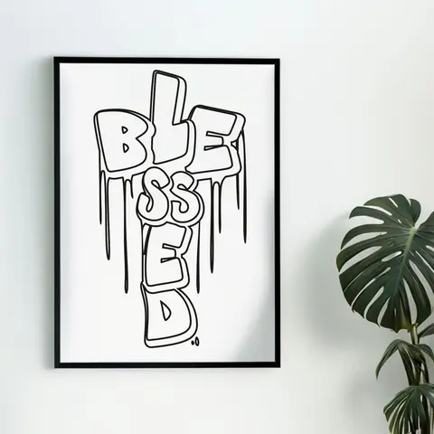 DTF Transfer Outline - Press & Paint Outline, Color your own DTF Print - Blessed Coloring Activity - Sip and Paint Party - Coloring Paint Print Shortsleeve Mama