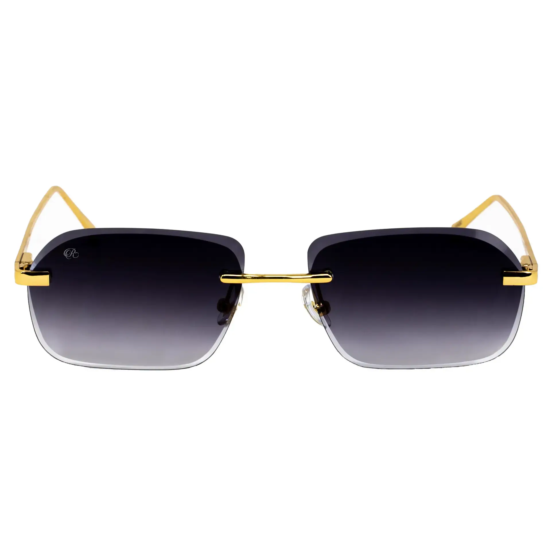 NOMAD – Rectangular Rimless Unisex Sunglasses, Dark Tint