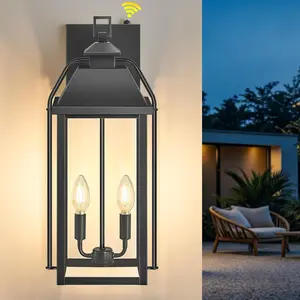 20In  Outdoor Wall Light,  Outdoor Sconce Lights, 2-Light Outdoor Porch Lights wall Mount, Exterior Wall Lantern with Glass, Black  Lights for Garage Front Door 1 count