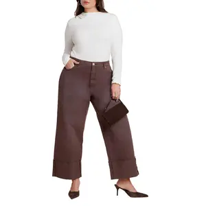 ELOQUII Women's Plus Size Tall Cuff Jean
