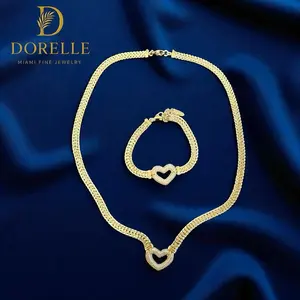 Dorelle Miami Fine Jewelry Set - Elegant Design with Gold-Tone Necklace and Bracelet Collection