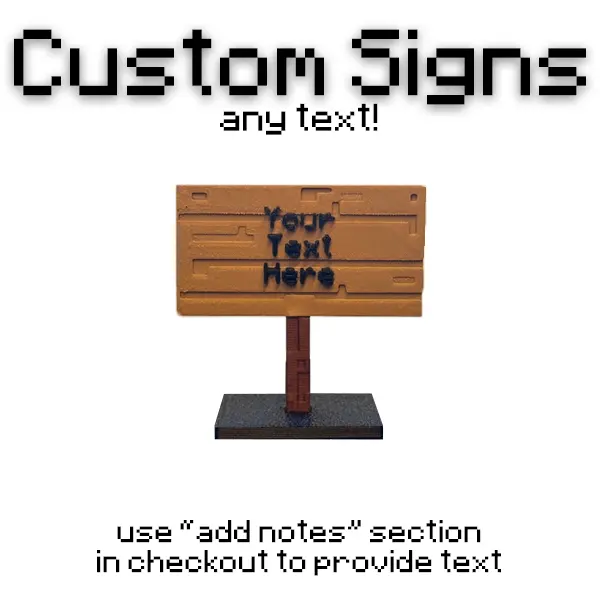 Custom Minecraft-Style Sign. Add Any Text (use "add note" in checkout)