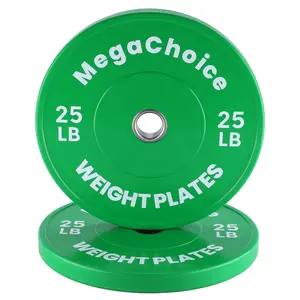 2 Inch Rubber Bumper Weight Plates, Fitness Weightlifting Plates 25Lbs Pairs for Home Gym Workout