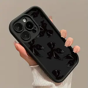 Phone Case: A High Bamboo Black Bow Tie Black Phone Case Compatible with Apple iPhone Models 17, 16, 11, 12, 13, 14, 15, 15 Pro, 15 Plus, 15 Pro Max, X, Xs Max, Xr, 11 Pro, 12 Pro, 13 Pro, 14 Pro