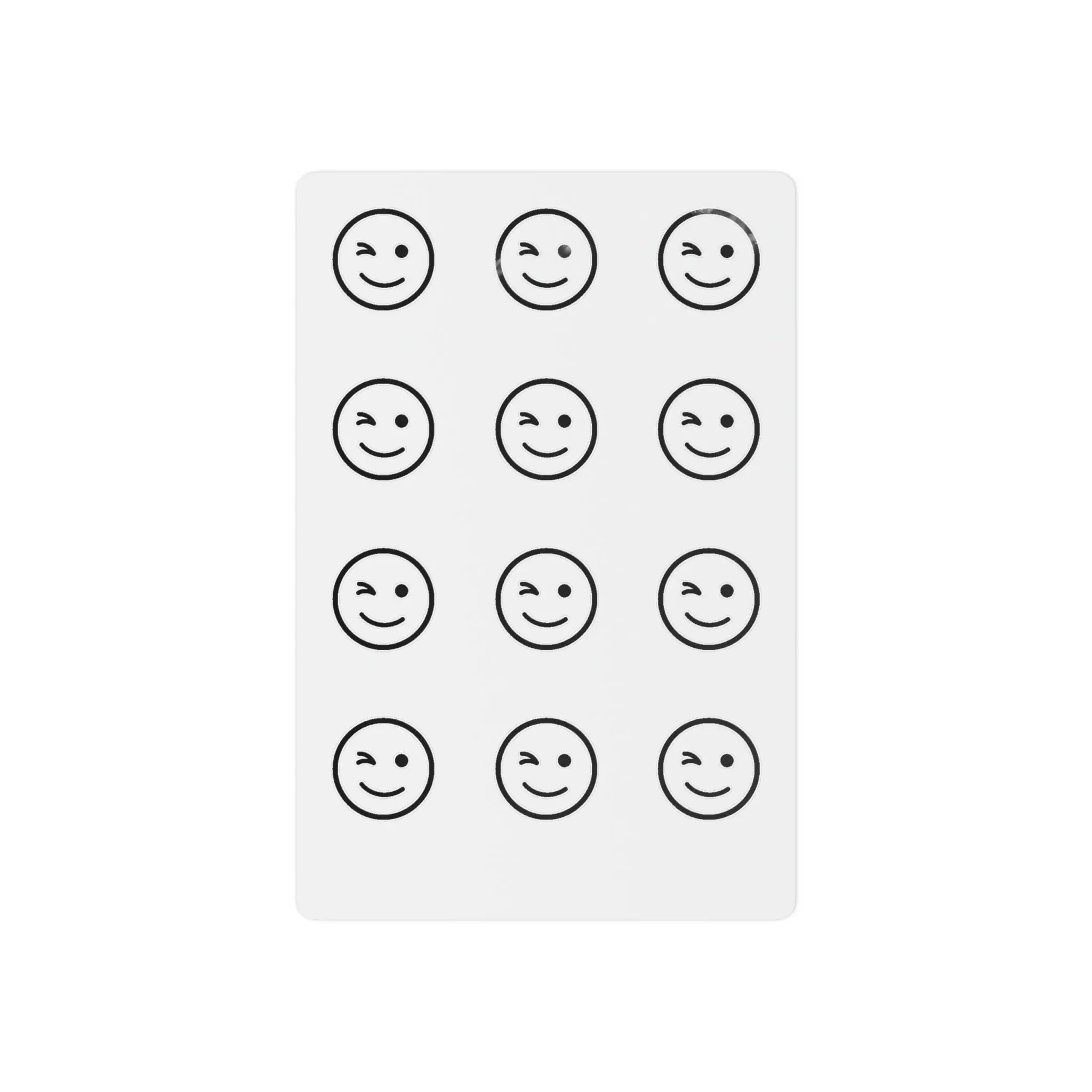 Winky Face Outline Temporary Tattoo Sheet | 12 Minimalist Fake Tattoos | Last Up to 1 Week