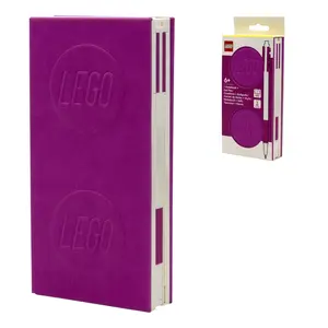 LEGO® Locking Notebook with Gel Pen 1x2 Red Violet (53696)