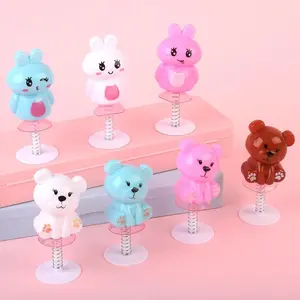 3/6Pcs kids Cute Mini Bounce Bear Rabbit Toys Novelty Tricky Prank Jumping Doll Finger Whimsy Game Children Creative Small Gifts
