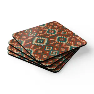 Boho Cork Coaster Set - Tribal Home Decor - Dipaliz