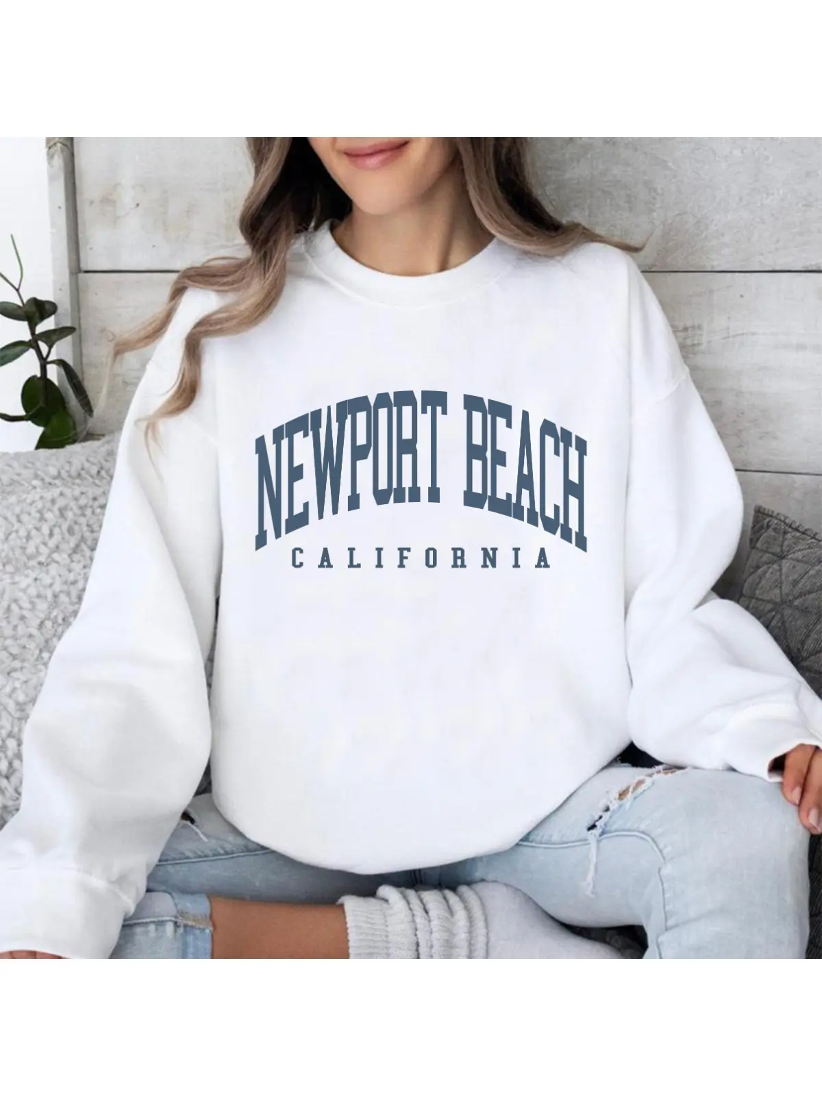 Newport Beach City Sweatshirt, California Pullover Shirt, Vintage Varsity Aesthetic Hoodie, Trendy Travel Destination Gift, Unisex Crewneck Sweaters