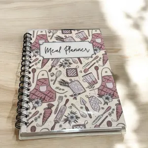 Meal Planner -  Spiral-bound Notebook with Food Illustrations and "Meal Planner - Recipe Book - Personalized