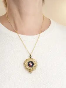 Divine Mercy Pendant Necklace - Women's Fashion Costume Jewelry Accessory