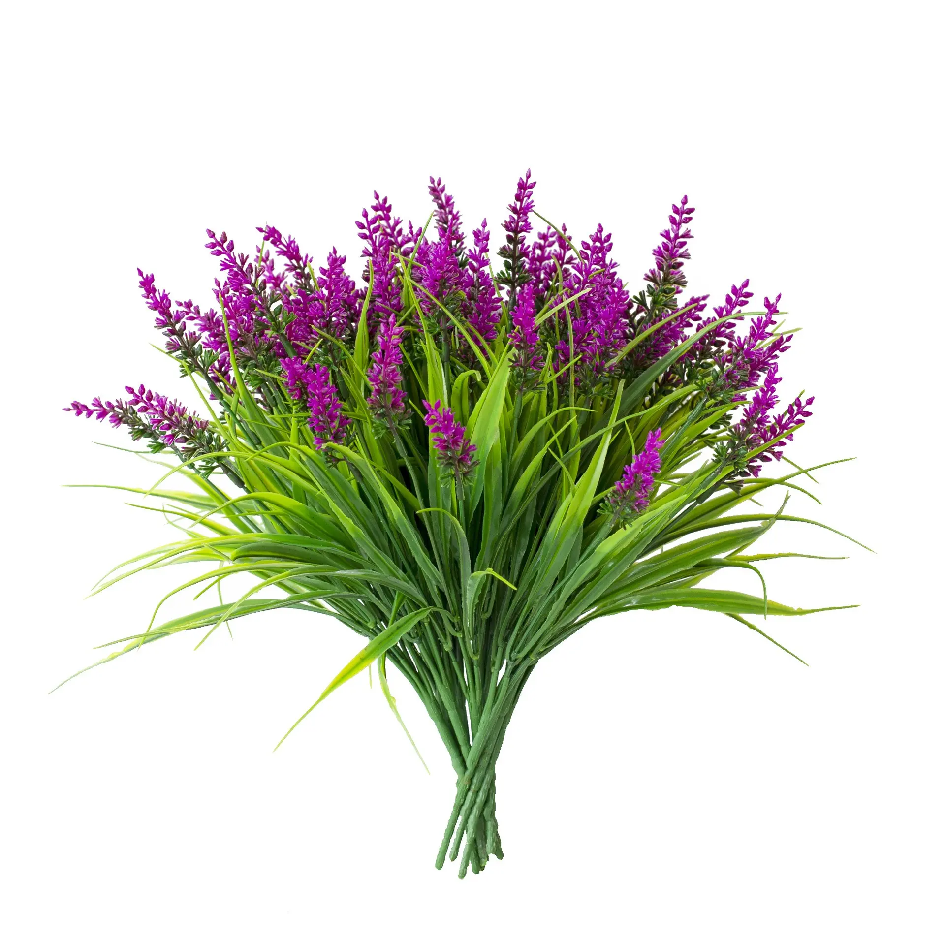 12 Bundles Artificial Lavender Flowers, UV Resistant Decorative Fake Lavender Plants, Faux Plastic Greenery for Indoor Outdoor Decoration, Artificial Lavender Bouquet, Artificial Flower Set, Artificial Flower Decorations