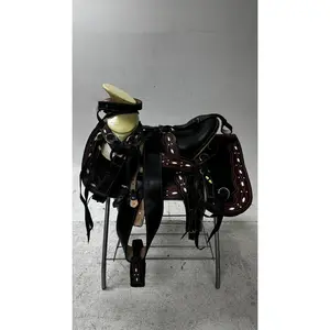 Charro Saddle – Black & Burgundy “El Vaquero” Edition (15.5”)