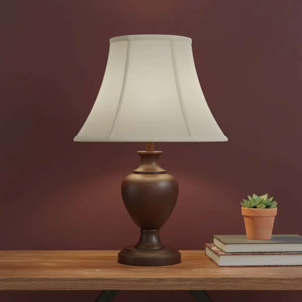 HomeRoots High-Quality Linen Eggshell Piped Bell Lamp Shade (Model 654716) - Spider Mount, 11.63x18x18 in & 9.5x18x12.5 in Options, for Bedroom, Traditional Home Decor, Light-Diffusing Lamp Covers & Shades