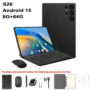 10.1 "The brand-new Android 15 tablet S26M is equipped with a full HD display, four speakers, keyboard, mouse, stylus, and protective case. It includes all the features and is suitable for use in schools, work, and watching Netflix videos.