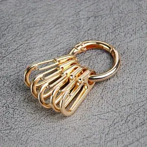 2pcs Metal - Creative Circular Ring Hanging Buckle Design - Portable Backpack Hanging Accessories Fashionable Alloy Keychain