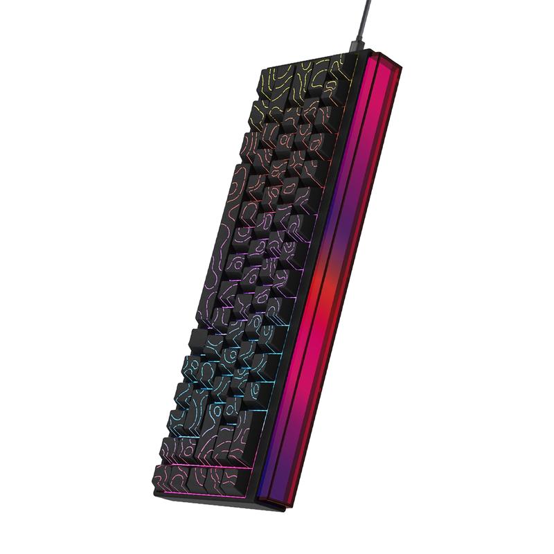 AJAZZ Mini 65% Gaming Mechanical Keyboard Red Switch 68 Key Compact Wired Office Keyboard NK68 Colorful Light Effect Ergonomic Mechanical Sense Office Artifact DIY Plug and Play Support Multiple Systems Suitable for Games, Mechanical Backlit Keyboard