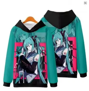 Hatsune Miku Womens Winter Hoodie Anime Print Cozy Warm Soft Pullover Sweatshirt For Women Girls Cute Graphic Fashion Style