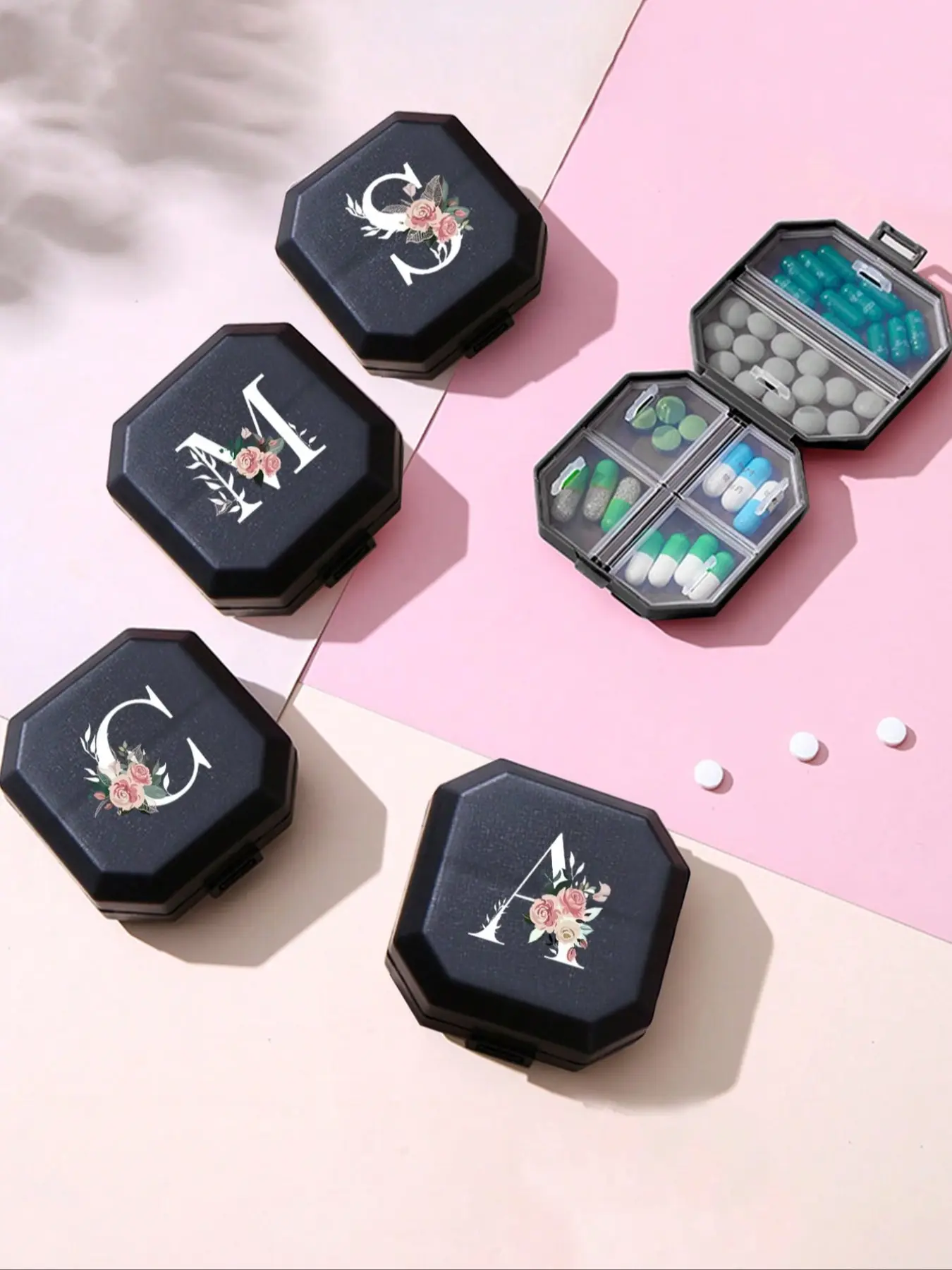 Portable Compartment Pill Box, 6-Compartment Capsule Storage Case, Travel Pill Organizer, Mini Pill Container, Moistureproof Medicine Dispenser